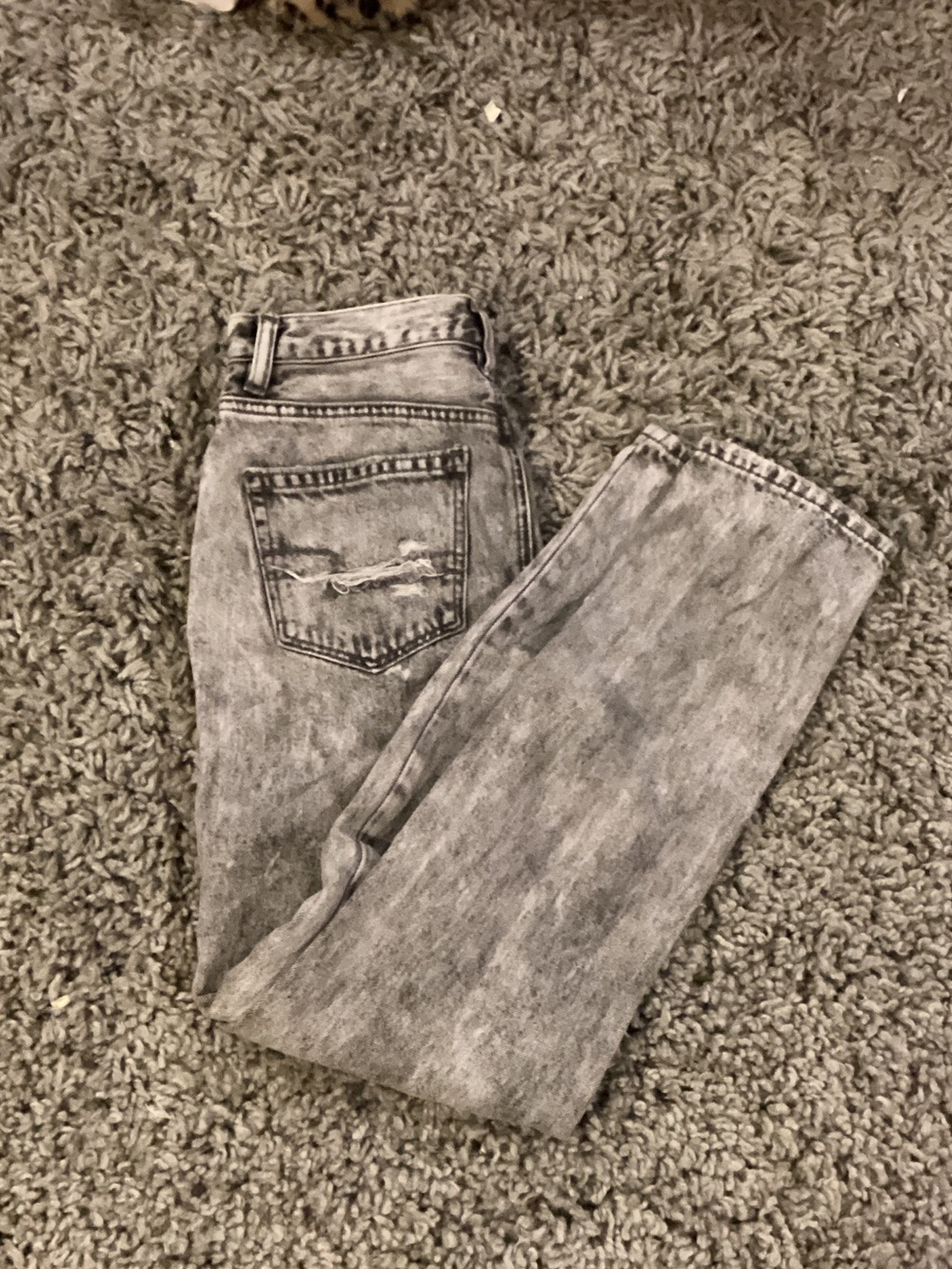 American Eagle Outfitters Grey Acid-Wash Slim Straight Jeans